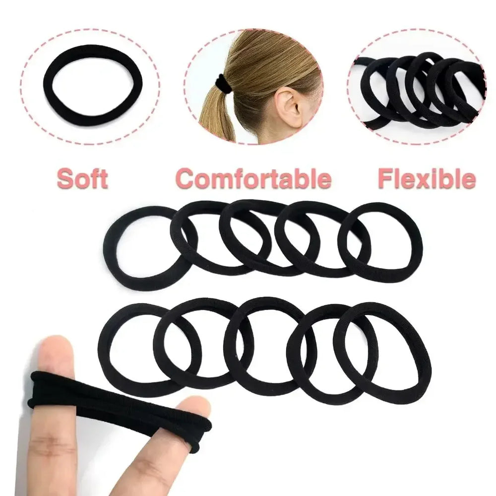 30-200 pieces of women's hair accessories, basic headband, headband tie, ponytail hold close-up view