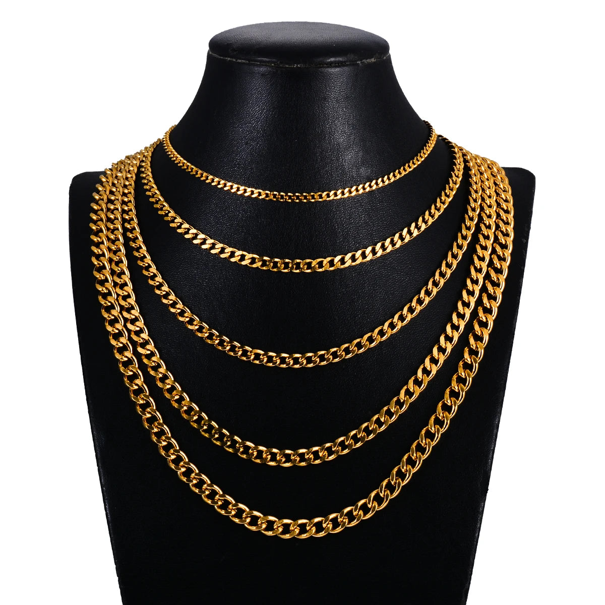 1Pc 3mm-7mm Stainless Steel Link Curb Chain Necklace for Men Women DIY pendant necklace jewelry making