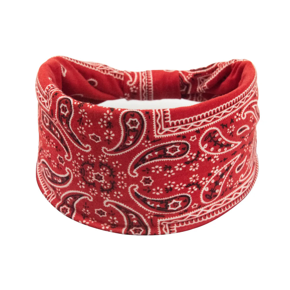 Bohemian Soft Twist Knotted Wide Edge Headband Women Sports Soft Yoga Turban Bandana lifestyle view