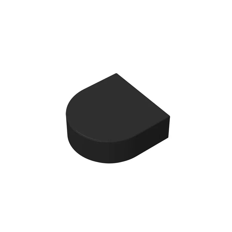 Gobricks Tile Round 1 x 1 Half Circle Extended | Compatible Brick Building Block additional angle