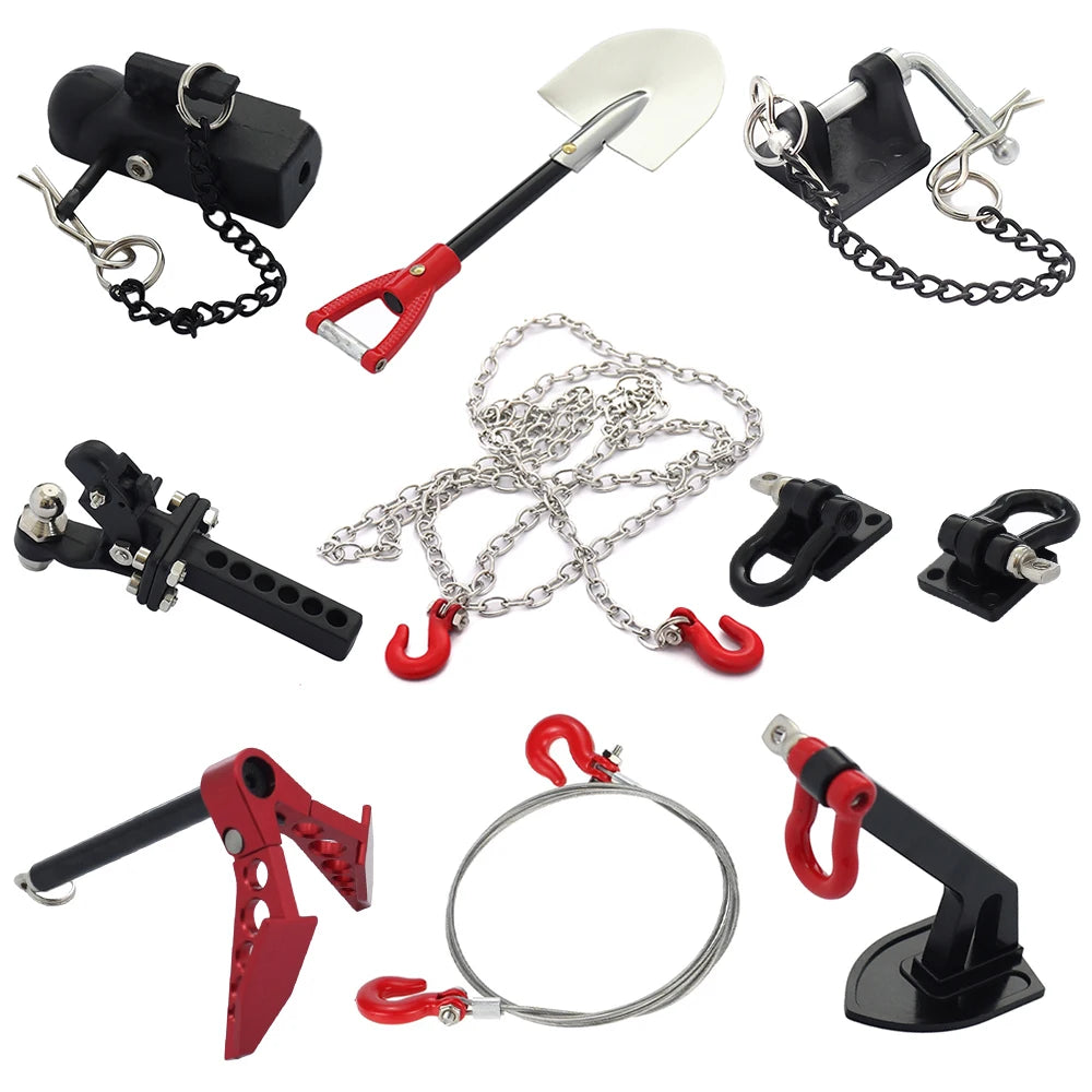 Metal Recovery Drag Chains Trailer Hitch Shackle Winch Anchor for 1/10 RC Crawler TRX4 TRX6 SCX10 Wr