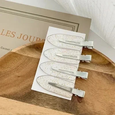 2-4pcs/set Glitter No Bend Seamless Hair Clips Side Bangs Barrette Make Up Washing Face Accessories Styling Hairpins Women Girls