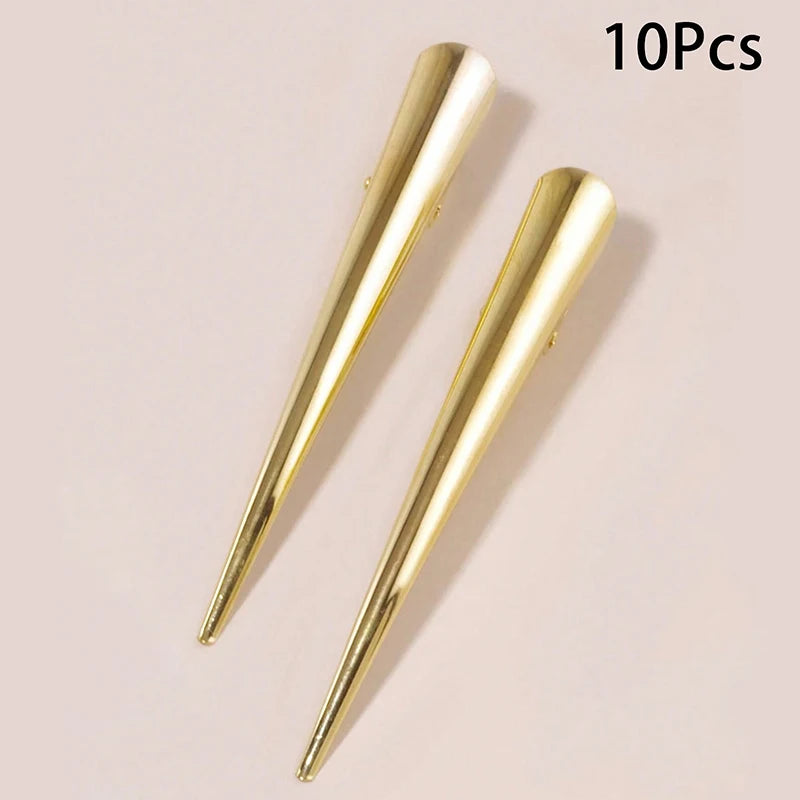 (BF06)5/10pcs Long Metal Hair Clips Horn Clip Hair Clamps Hair Accessories Duck Teeth Hairdressing Salon Tip Clip