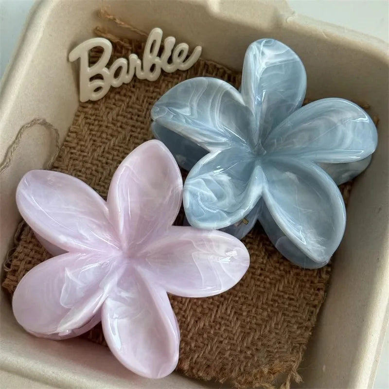 Korean Hawaiian Gradient Flower Hair Claw Clip For Women Girl Fashion Plastic Non Slip H detail view