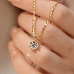[Shining Protagonist] Synthetic Zirconia Necklace for Women | 316 Stainless Steel Col alternate view