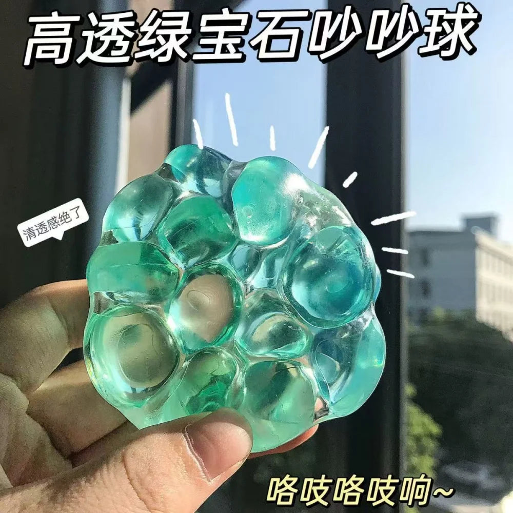 Crunchy Stress Ball Gem Squishy Toy Colorful Stress Relief Toy for Kids Adults Autism lifestyle view