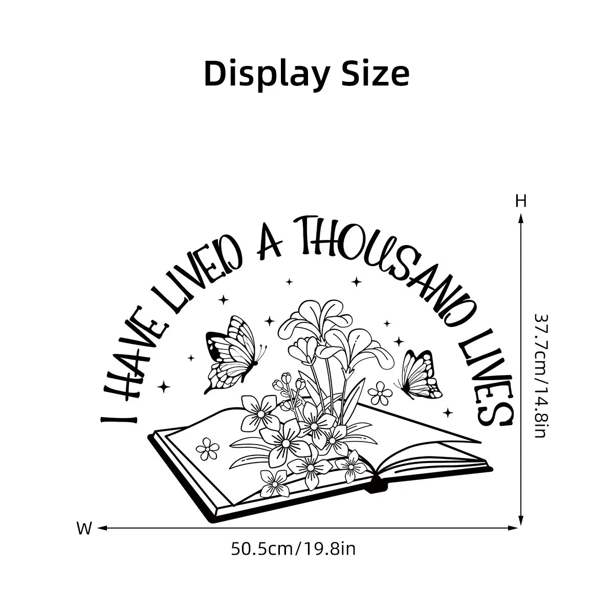 Wall Stickers for Living Room Bedroom | Creative Black Heart Book World Ladder Tree additional angle