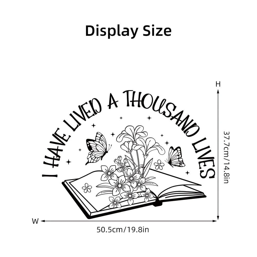 Wall Stickers for Living Room Bedroom | Creative Black Heart Book World Ladder Tree additional angle