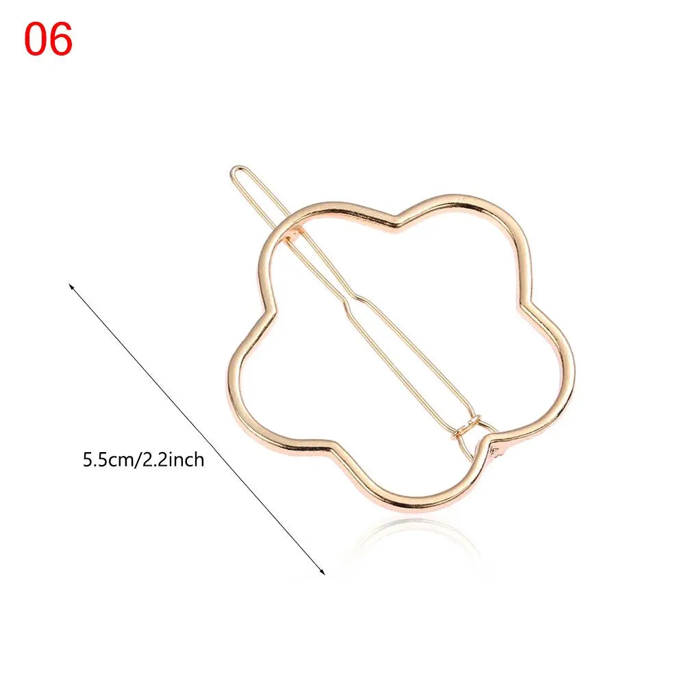 1PC Geometric Ponytail Hairpins Bobby Pins Knot Hair Clip Star Heart Barrettes Metal alternate view