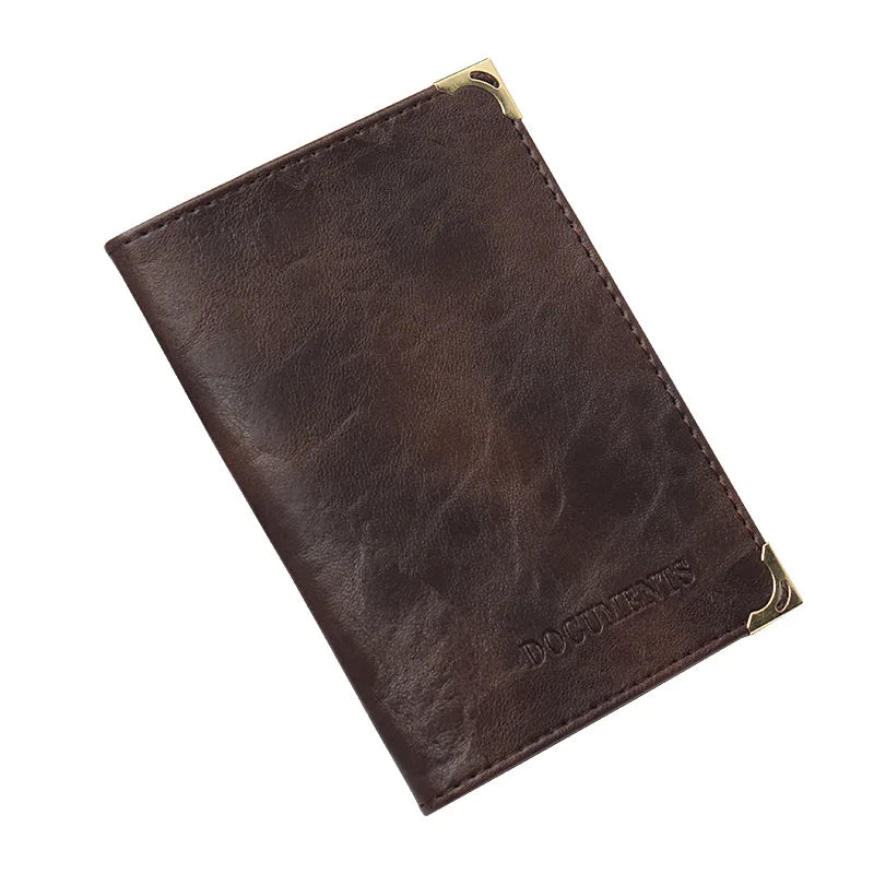 Vintage PU Leather Passport Holder Wallet | Unisex Travel Document Organizer lifestyle view