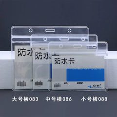 10pcs Waterproof Vertical/horizon Transparent PVC Plastic Work Zipper Badges ID Card Hol detail view