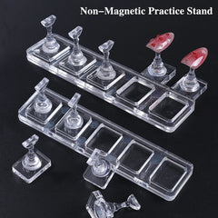 1 Set Non-Magnetic Nail Display Acrylic Nail Display Stand Tips Holder Nail Practice Stand Fingernai