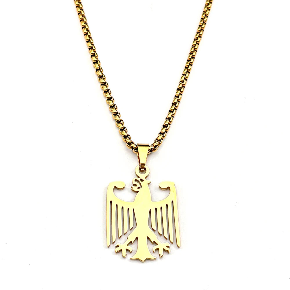 Hollow German Eagle Bundesadler National Emblem Symbol Pendant Necklaces Gold Color S alternate view