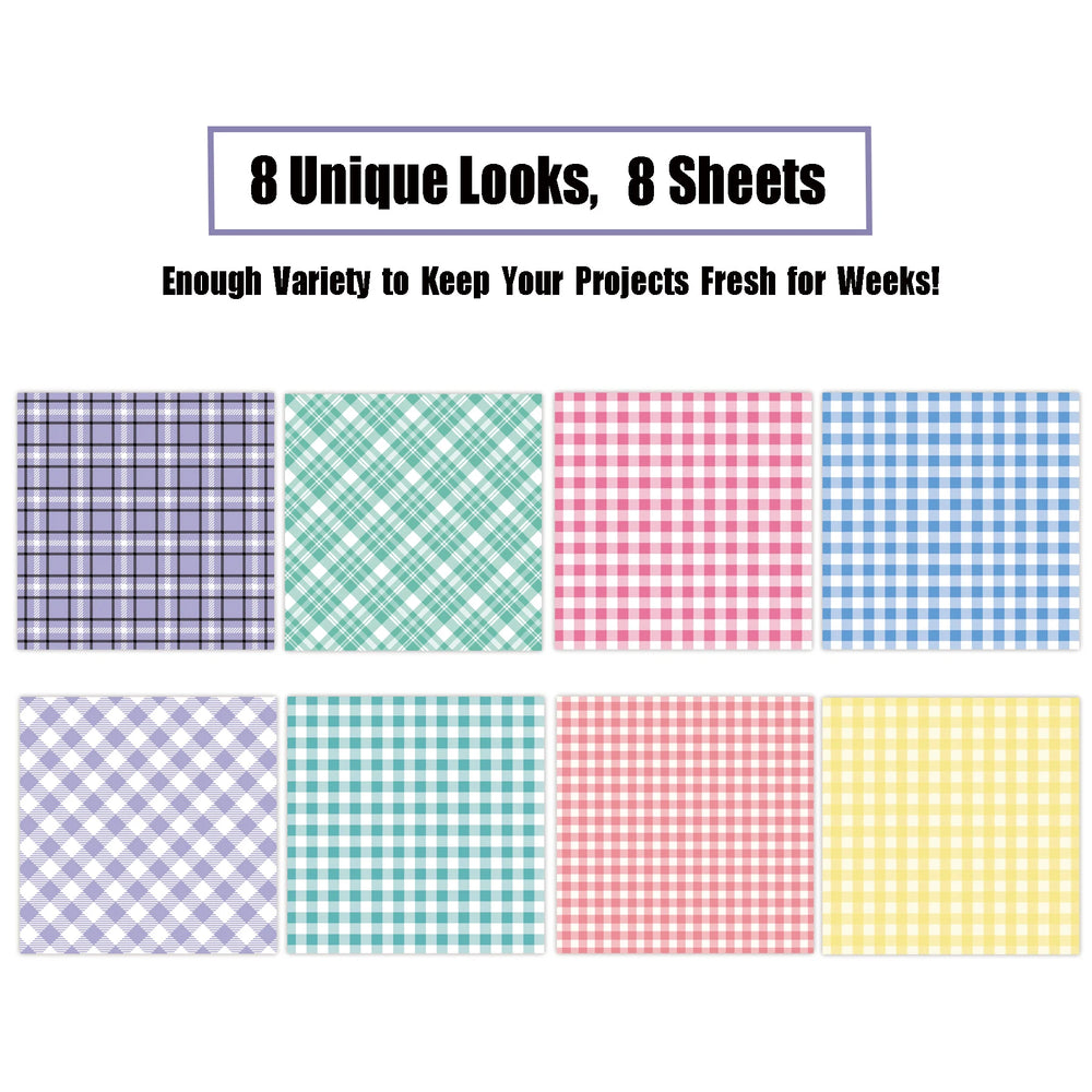 Retro Grid Collage Paper Sheets | DIY Scrapbooking & Junk Journal Material additional angle