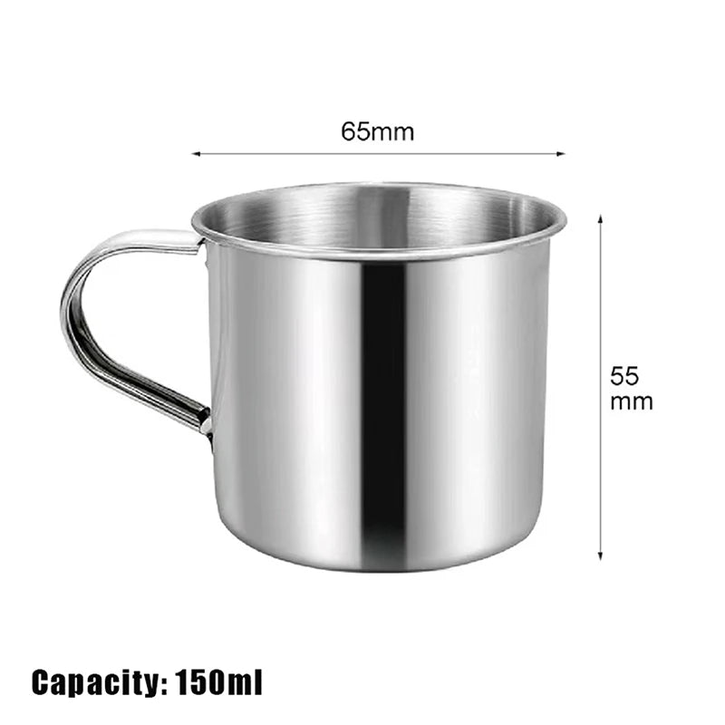 1PC Unbreakable Drinking Cup With Handle For Coffee Stainless Steel Coffee Mug Camp additional angle