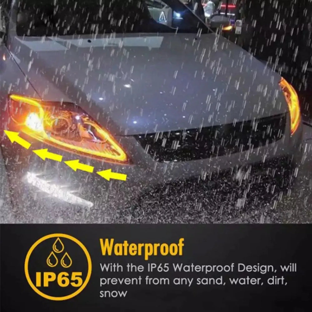 Car LED Daytime Running Light Strip | Flexible Waterproof DRL with Flowing Turn Signal detail view