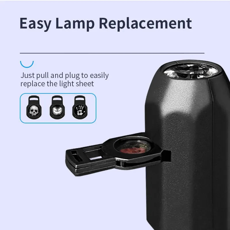 Skull Projection Lamp | Switchable Pattern LED Night Light with USB Power lifestyle view
