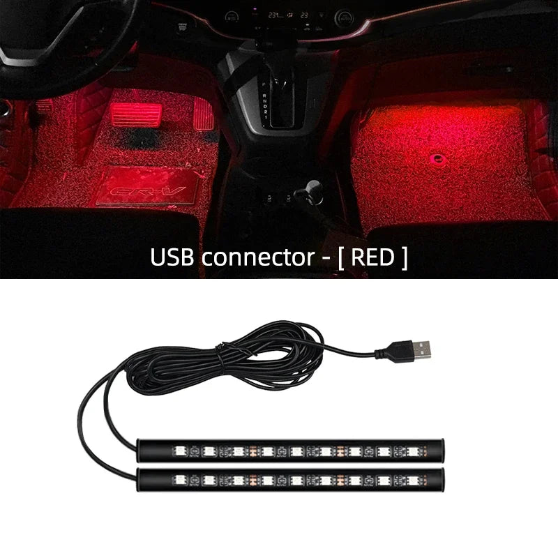 Led Car Ambient Light with USB | Universal Interior Foot Lamp Decoration detail view