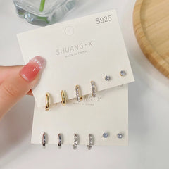 1 Set New Fashion Metal Circle Drop Small Earrings For Women Trend Pendant Piercing Earrings Set Jew