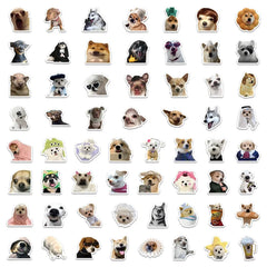 Funny Dogs Stickers | Cute Decals for Laptop, Guitar, and Water Bottle close-up view