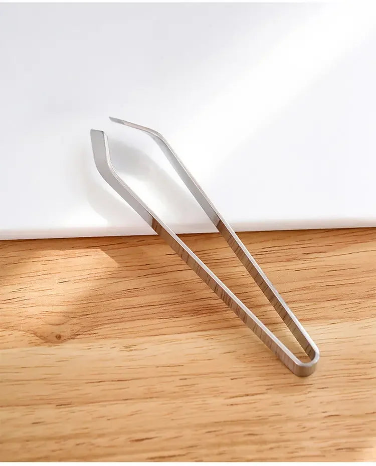 Stainless Steel Fish Bone Tweezers Pincer Clip Puller Remover Tongs Plucking Clamp Kit close-up view
