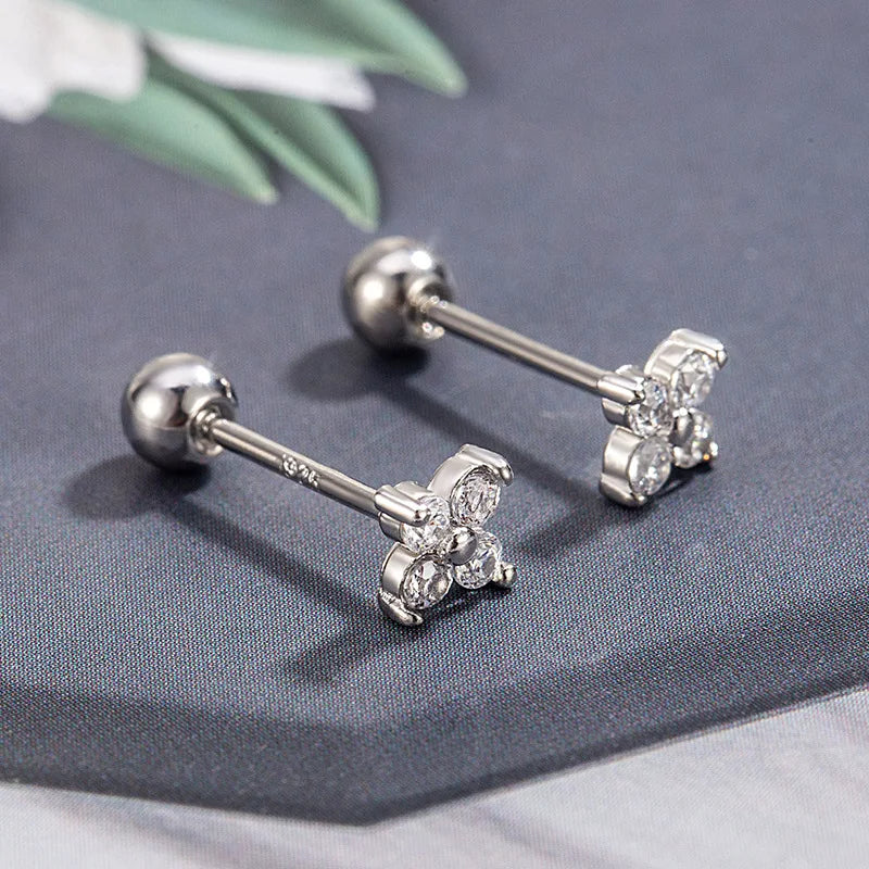 Heart Stud Earrings | Screw Back Cartilage Earrings for Women