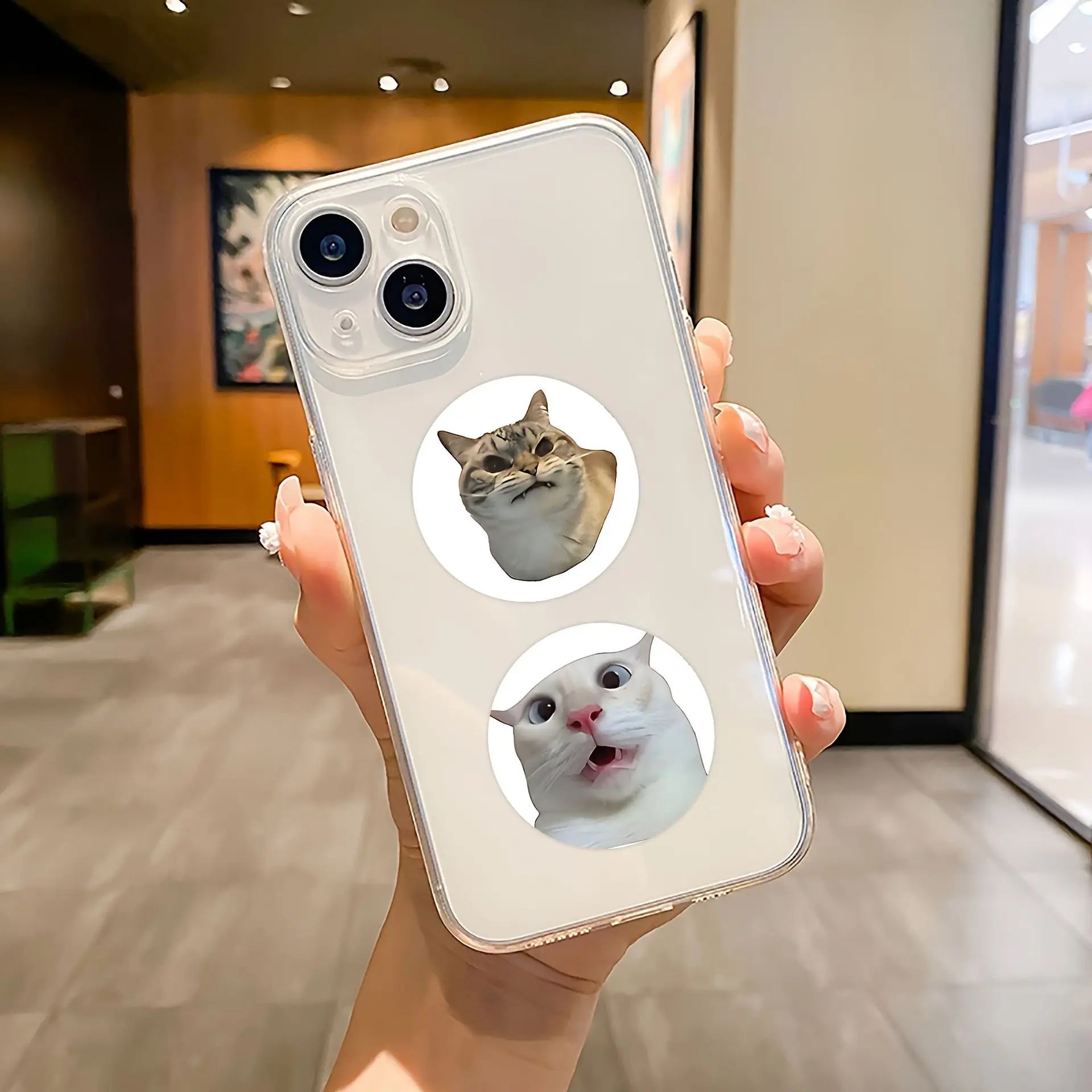 Funny Cat Meme Stickers for Kids | 100 or 500 Pack Teacher Reward Stickers close-up view