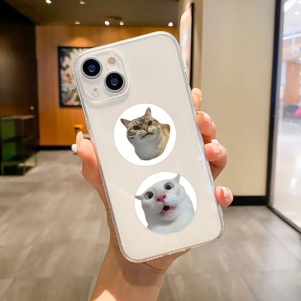 Funny Cat Meme Stickers for Kids | 100 or 500 Pack Teacher Reward Stickers close-up view