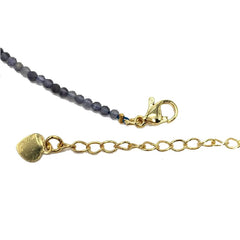 Faceted Gemstone Bead Choker Necklace and Bracelet Set | Natural Stone Jewelry for Men close-up view