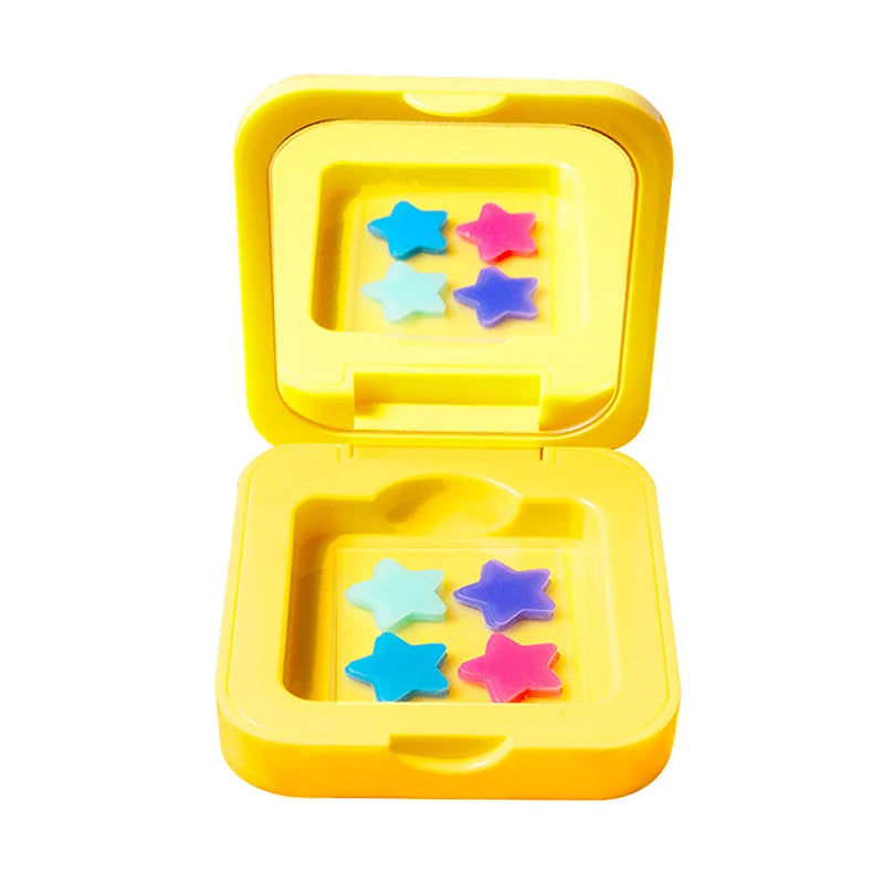 Star Shaped Hydrocolloid Acne Patches | Invisible Pimple Stickers with Mirror close-up view