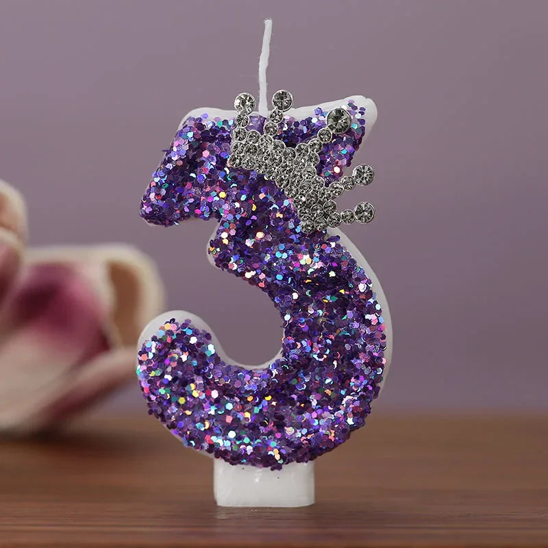 Purple Crown Birthday Candles Number 0 to detail view