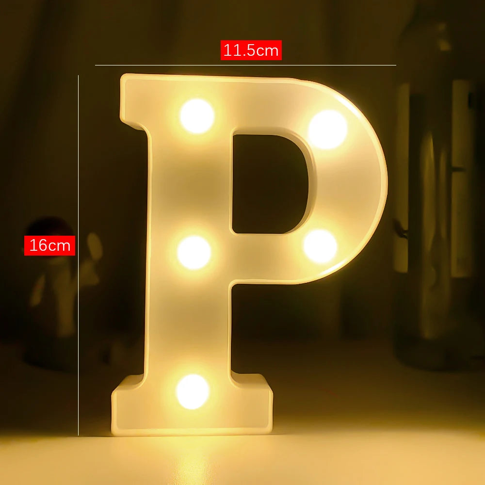 Creative Luminous Letter Night Light | Battery-Powered LED Decor for Parties close-up view