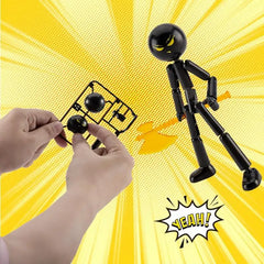 Movable Stickman Action Figure | DIY 3D Printed Robot Toy close-up view