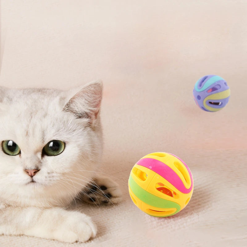 Bell Ball Cat Toys Kitten Colorful Playing Ball Toys Interactive Funny Plastic Cat So lifestyle view