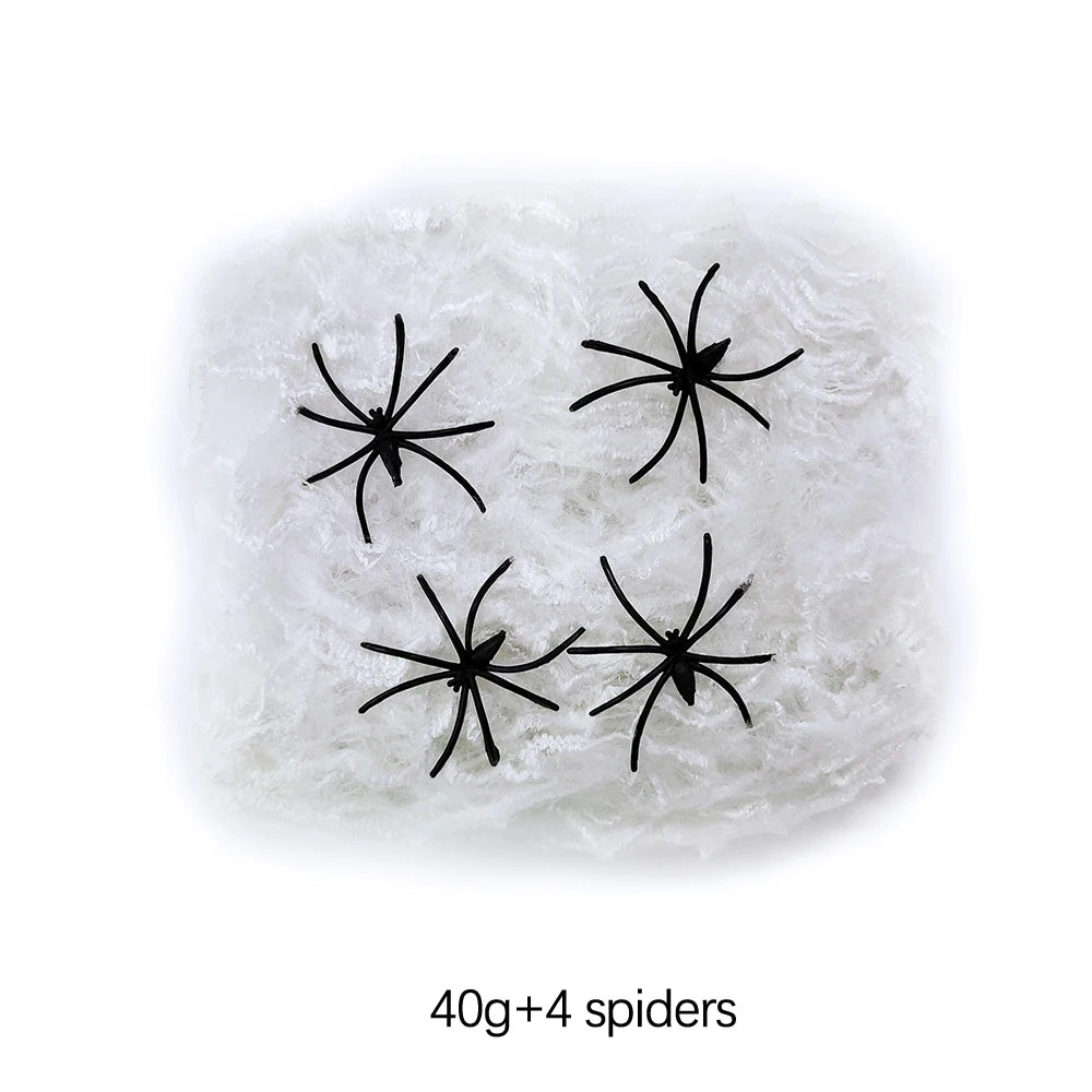Halloween Decorations Artificial Spider Web Luminous Stretch close-up view