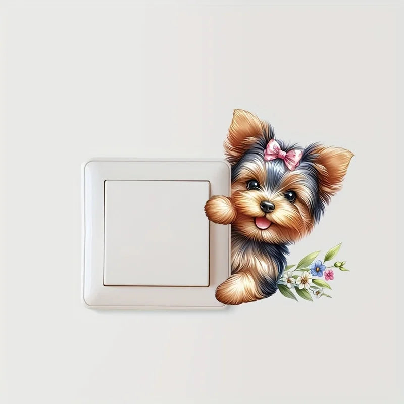 Cute Puppy Stickers for Room Decor | Removable Wall Decals lifestyle view