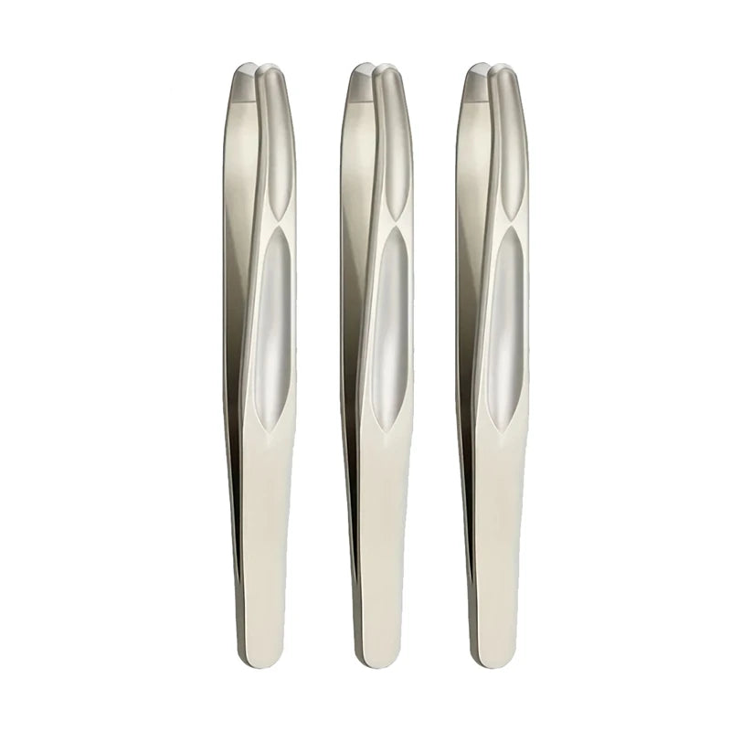 Premium Round Head Tweezers for Eyebrow & Facial Hair Removal Seamless Clips Short Hair detail view