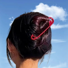 Large Safety Pin Hair Clip Metal Hair Barrettes for Girls Unique Design Hair Styling Tool for Daily Wear