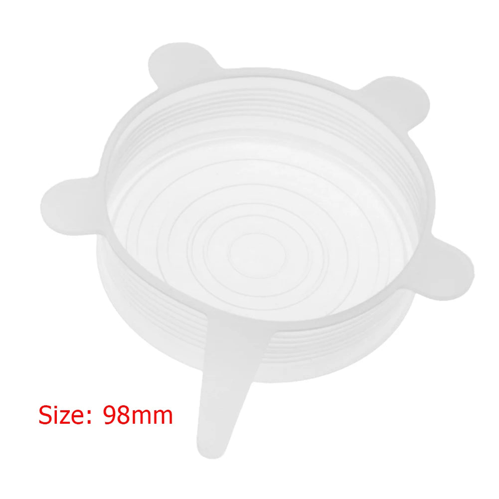 5-1Pcs Silicone Can Covers Reusable Small Silicone Stretch Lids Silicone Jar Lids Food close-up view