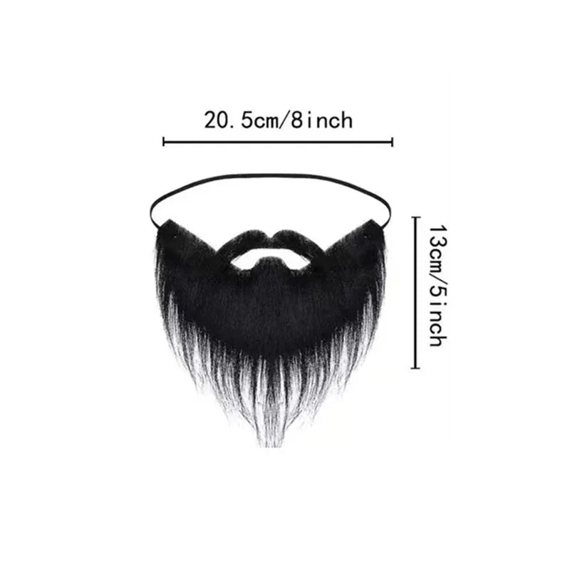 Fake Beard for Party, Halloween, and Christmas Costume | Realistic White and Black Be lifestyle view