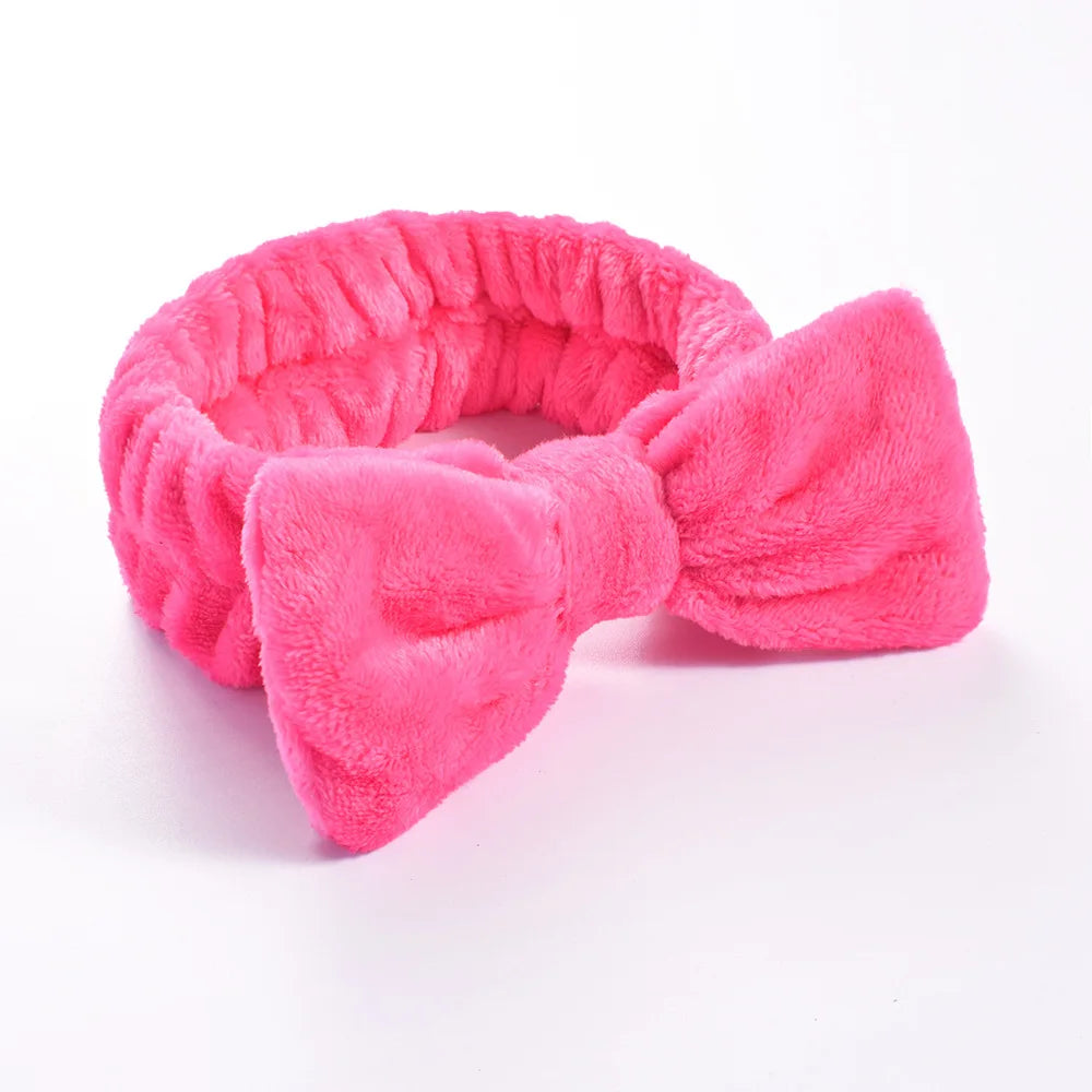 Soft Coral Fleece Headband Women Makeup Wash Face Spa Elastic Hair Band Fashion Female G detail view