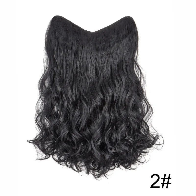 20Inch Synthetic Wavy Curly Clip in Hair Extensions | Heat Resistant Black Blonde Hai alternate view