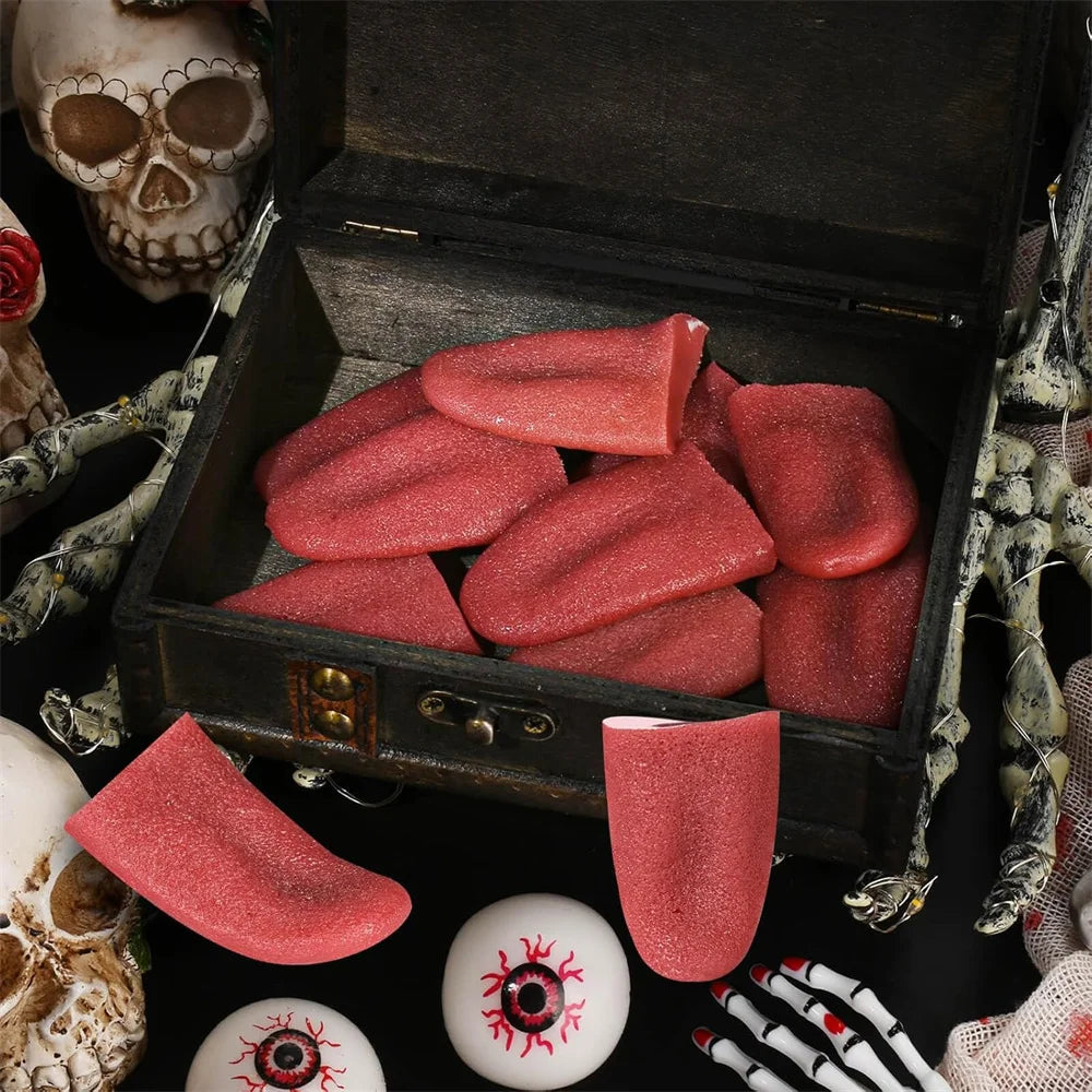 Halloween Fake Tongue Realistic Prop | Stretchable Horror Party Accessory additional angle