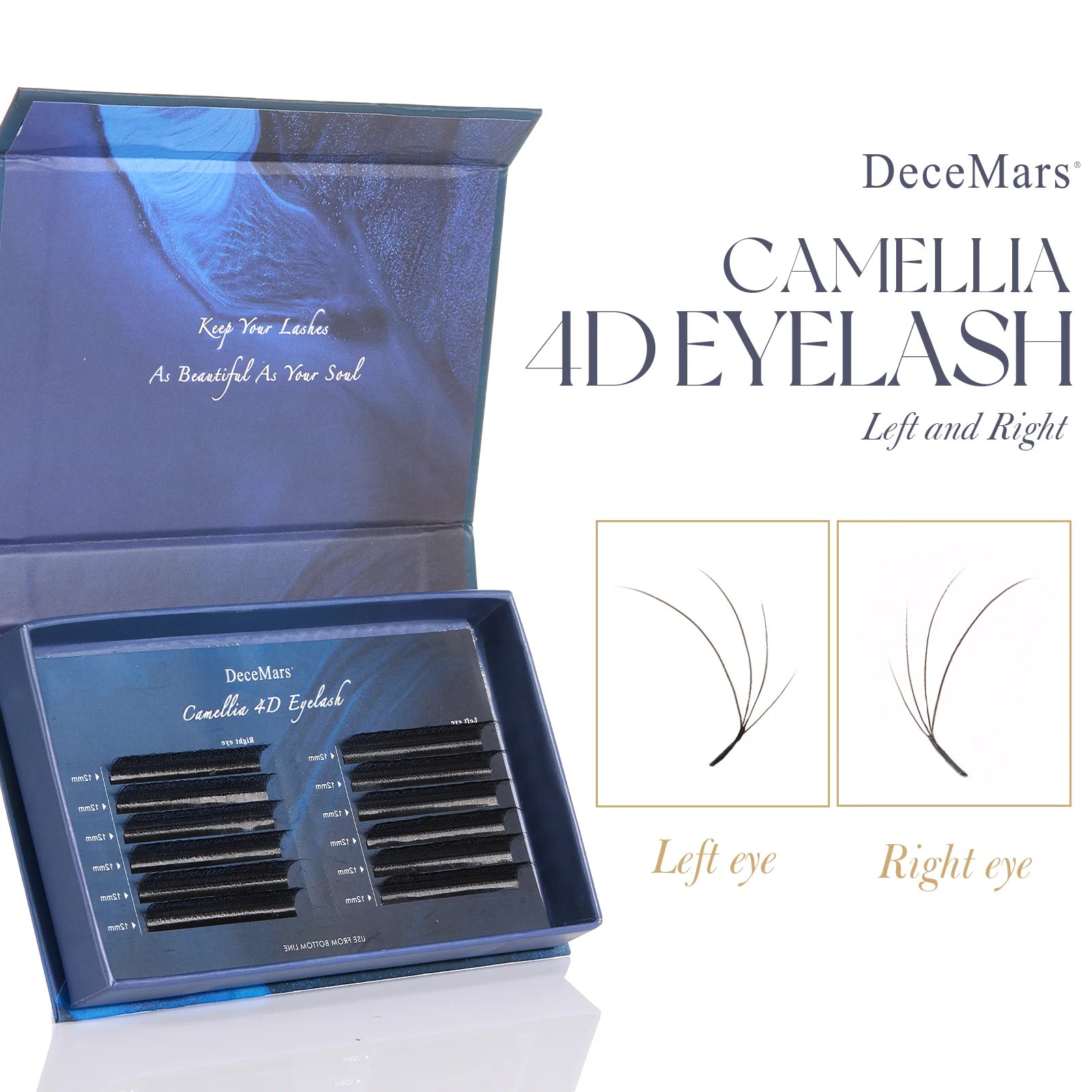 DeceMars Camellia YY Eyelash Extensions | 3D to 6D Flying Eyelash Kit detail view