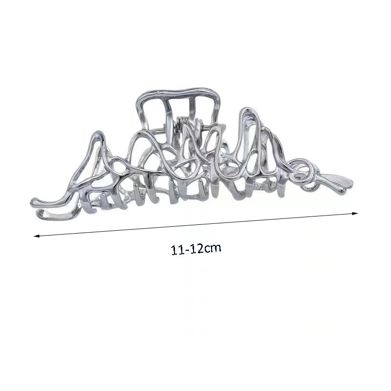 Large Metal Hair Claw Clip Irregular Hairpins Punk Style Hair Claws Barrettes Women additional angle
