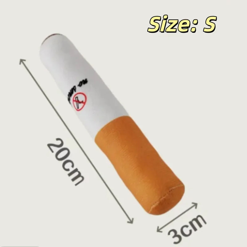 Cigar Big Smoke Plush Squeak Dog Chew Toy Interactive Molar Bite Resistant Fake Cigarett detail view