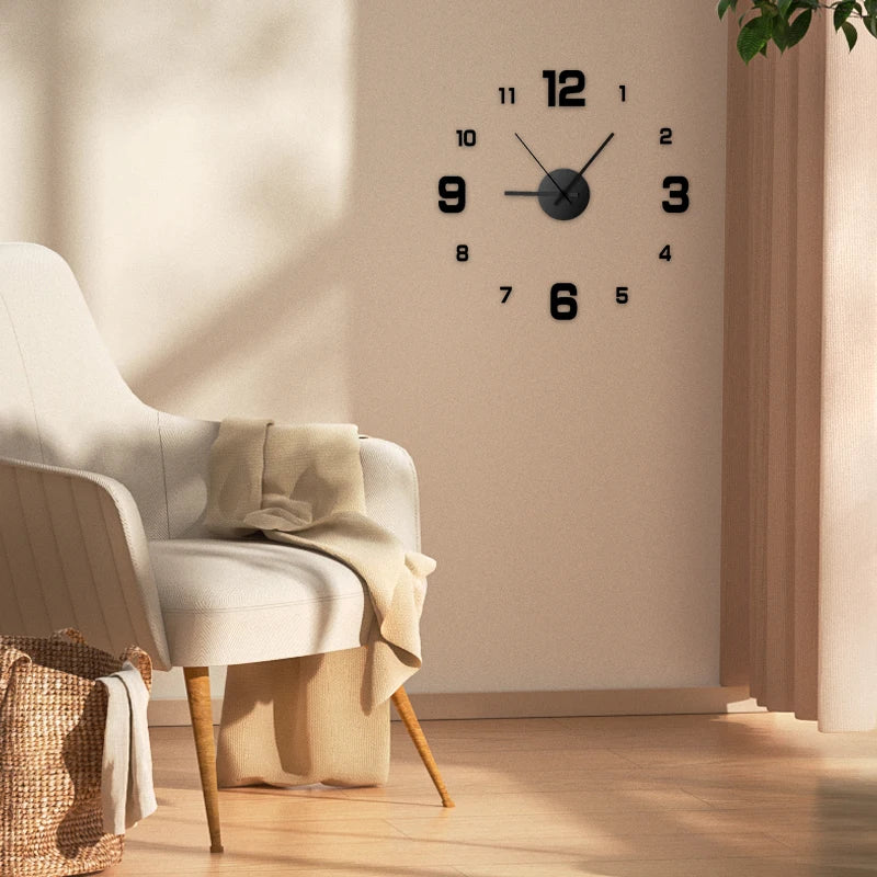 Creative Frameless DIY Wall Clock Wall Decal Home Silent Clock Living Room Office Wal alternate view