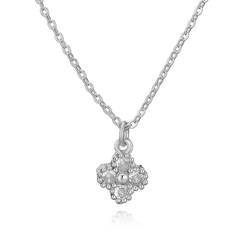 HECHENG, 18K Gold Plated Brass Cubic Zirconia Bijoux Exquisite Flower‑Shaped Women Ne lifestyle view