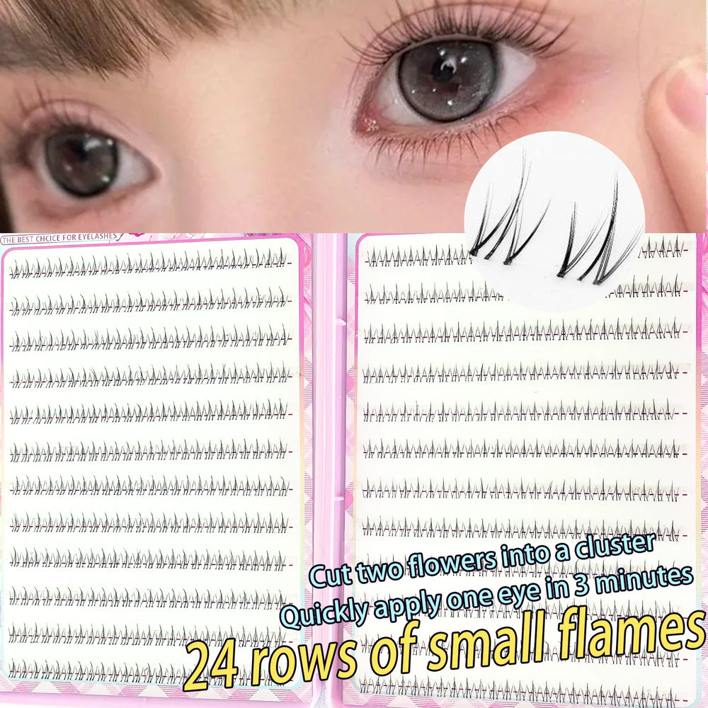 Natural Look Small Flame Lower Eyelashes | Glue-Free Easy Application Beginner Frie additional angle