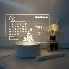 DIY Notepad LED Drawing Board | Glowing Acrylic Message Board with Pen close-up view